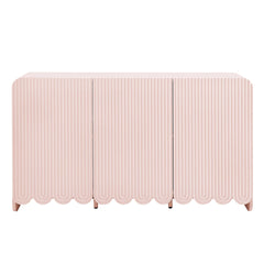 Modern Fluted 3-Door Sideboard Cabinet with Adjustable Shelves & Soft-Close Doors