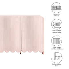 Modern Fluted 3-Door Sideboard Cabinet with Adjustable Shelves & Soft-Close Doors