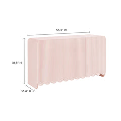 Modern Fluted 3-Door Sideboard Cabinet with Adjustable Shelves & Soft-Close Doors