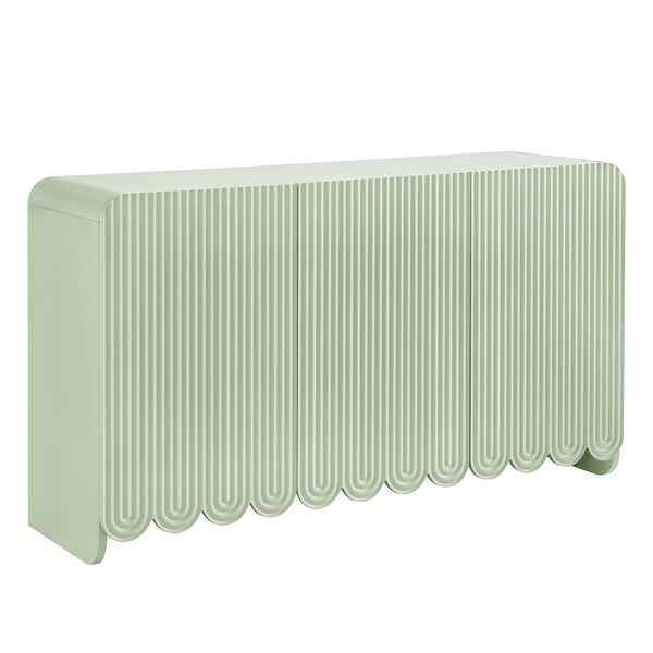 Dahlia Modern Fluted 3-Door Sideboard Cabinet with Adjustable Shelves & Soft-Close Doors
