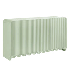 Modern Fluted 3-Door Sideboard Cabinet with Adjustable Shelves & Soft-Close Doors