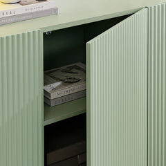 Modern Fluted 3-Door Sideboard Cabinet with Adjustable Shelves & Soft-Close Doors