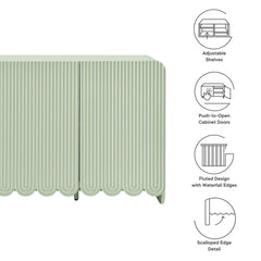 Modern Fluted 3-Door Sideboard Cabinet with Adjustable Shelves & Soft-Close Doors