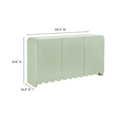 Modern Fluted 3-Door Sideboard Cabinet with Adjustable Shelves & Soft-Close Doors