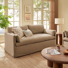 Wellfleet Slipcovered Linen-Blend Loveseat by Modway - Almond