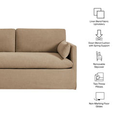 Wellfleet Slipcovered Linen-Blend Loveseat by Modway - Almond