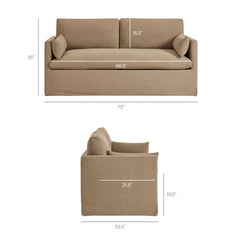 Wellfleet Slipcovered Linen-Blend Loveseat by Modway - Almond