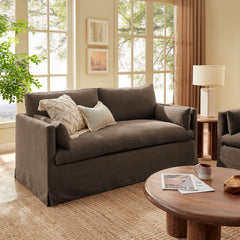Wellfleet Slipcovered Linen-Blend Loveseat by Modway - Cocoa