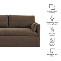 Wellfleet Slipcovered Linen-Blend Loveseat by Modway - Cocoa