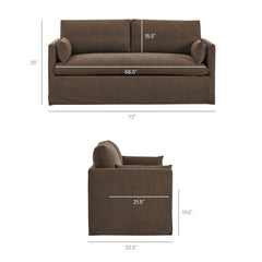 Wellfleet Slipcovered Linen-Blend Loveseat by Modway - Cocoa