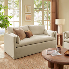Wellfleet Slipcovered Linen-Blend Loveseat by Modway - Linen
