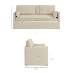 Wellfleet Slipcovered Linen-Blend Loveseat by Modway - Linen