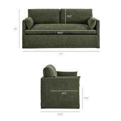 Wellfleet Slipcovered Linen-Blend Loveseat by Modway - Sage