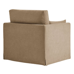 Wellfleet Slipcovered Linen-Blend Armchair by Modway - Almond