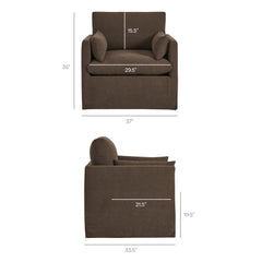 Wellfleet Slipcovered Linen-Blend Armchair by Modway - Cocoa
