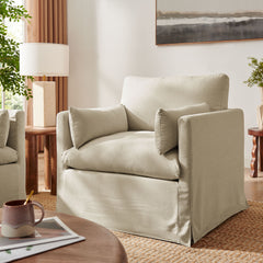 Wellfleet Slipcovered Linen-Blend Armchair by Modway - Linen