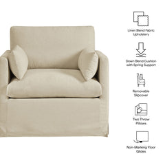 Wellfleet Slipcovered Linen-Blend Armchair by Modway - Linen