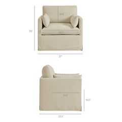 Wellfleet Slipcovered Linen-Blend Armchair by Modway - Linen