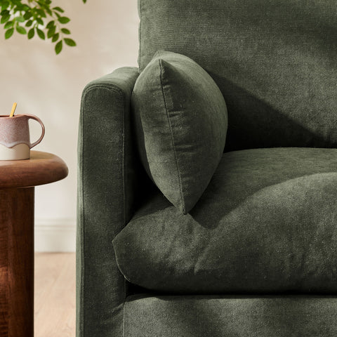 Wellfleet Slipcovered Linen-Blend Armchair by Modway - Sage