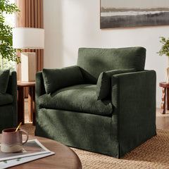 Wellfleet Slipcovered Linen-Blend Armchair by Modway - Sage