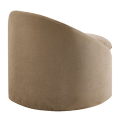 Sadie Slipcovered Linen-Blend Round Accent Chair by Modway - Almond
