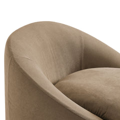 Sadie Slipcovered Linen-Blend Round Accent Chair by Modway - Almond