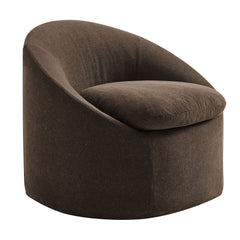 Sadie Slipcovered Linen-Blend Round Accent Chair by Modway - Cocoa