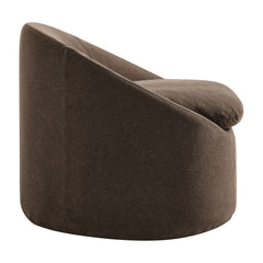 Sadie Slipcovered Linen-Blend Round Accent Chair by Modway - Cocoa