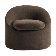 Sadie Slipcovered Linen-Blend Round Accent Chair by Modway - Cocoa