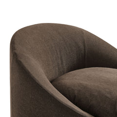 Sadie Slipcovered Linen-Blend Round Accent Chair by Modway - Cocoa
