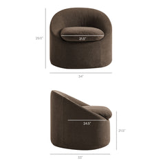Sadie Slipcovered Linen-Blend Round Accent Chair by Modway - Cocoa