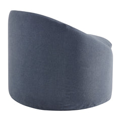 Sadie Slipcovered Linen-Blend Round Accent Chair by Modway - Denim