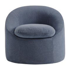 Sadie Slipcovered Linen-Blend Round Accent Chair by Modway - Denim