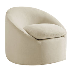 Sadie Slipcovered Linen-Blend Round Accent Chair by Modway - Linen
