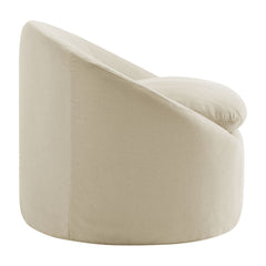 Sadie Slipcovered Linen-Blend Round Accent Chair by Modway - Linen