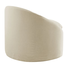 Sadie Slipcovered Linen-Blend Round Accent Chair by Modway - Linen