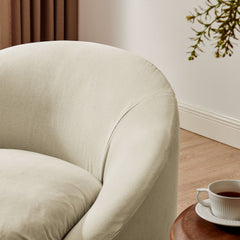 Sadie Slipcovered Linen-Blend Round Accent Chair by Modway - Linen