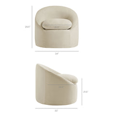 Sadie Slipcovered Linen-Blend Round Accent Chair by Modway - Linen