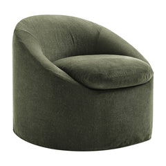 Sadie Slipcovered Linen-Blend Round Accent Chair by Modway - Sage