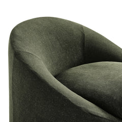 Sadie Slipcovered Linen-Blend Round Accent Chair by Modway - Sage