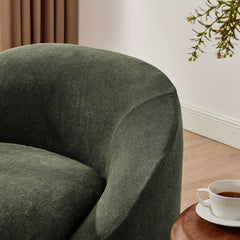 Sadie Slipcovered Linen-Blend Round Accent Chair by Modway - Sage