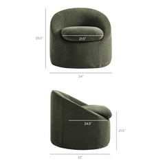 Sadie Slipcovered Linen-Blend Round Accent Chair by Modway - Sage