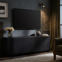 Fortitude 75" Curved Sideboard Storage Cabinet by Modway - Black