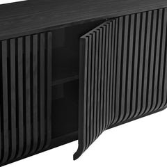 Fortitude 75" Curved Sideboard Storage Cabinet by Modway - Black