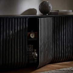 Fortitude 75" Curved Sideboard Storage Cabinet by Modway - Black