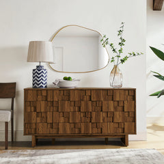 Luxury 4-Door Mosaic Sideboard Cabinet & Storage Credenza