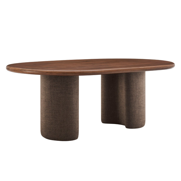 Enric 84 Inch Mango Wood Oval Dining Table by Modway - Walnut