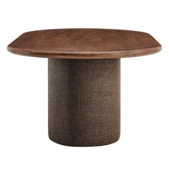 Enric 84 Inch Mango Wood Oval Dining Table by Modway - Walnut