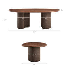 Enric 84 Inch Mango Wood Oval Dining Table by Modway - Walnut