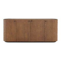 Aven 71.5 Inch Oval Chiseled Wood Sideboard Buffet Cabinet with Hammered Effect by Modway - Walnut
